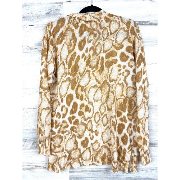 Show Me Your Mumu Womens XS White Cliffside Sandy Knit Cheetah Sweater Top - Picture 4 of 7